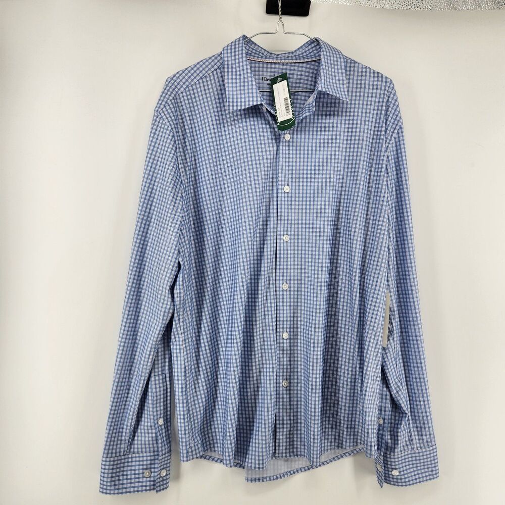 Hawker Rye‎ Men's Large Blue Commuter Knoven Long Sleeve Shirt NWT